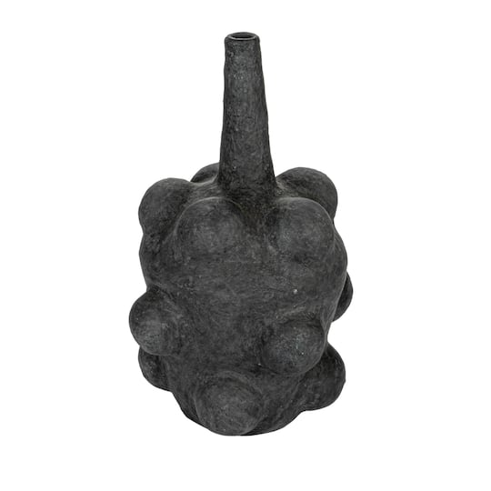 Hello Honey® 21" Black Handmade Paper mache Bubble Vase with Distressed Finish